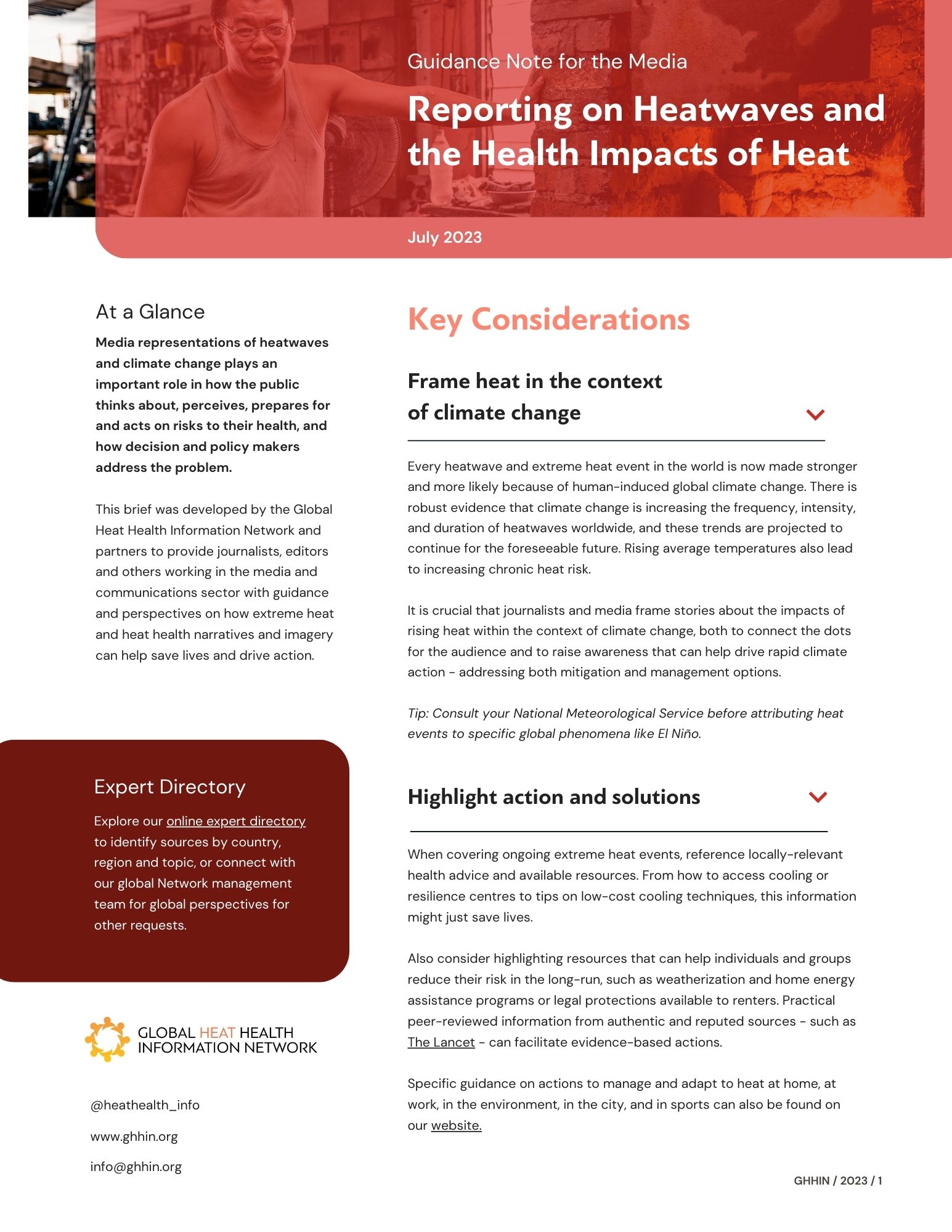 Reporting on Heatwaves and the Health Impacts of Heat