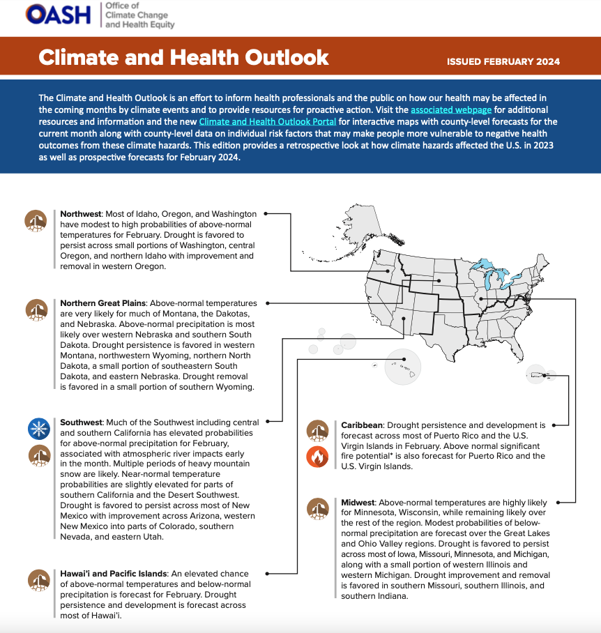 Climate and Health Outlook – February 2024 (U.S)