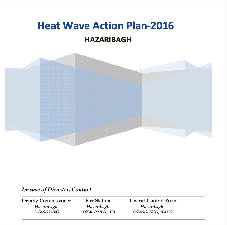 Heat Wave Action Plan 2016 Hazaribagh – India
